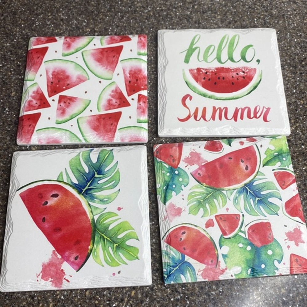 Set of 4 Ceramic Coasters‎